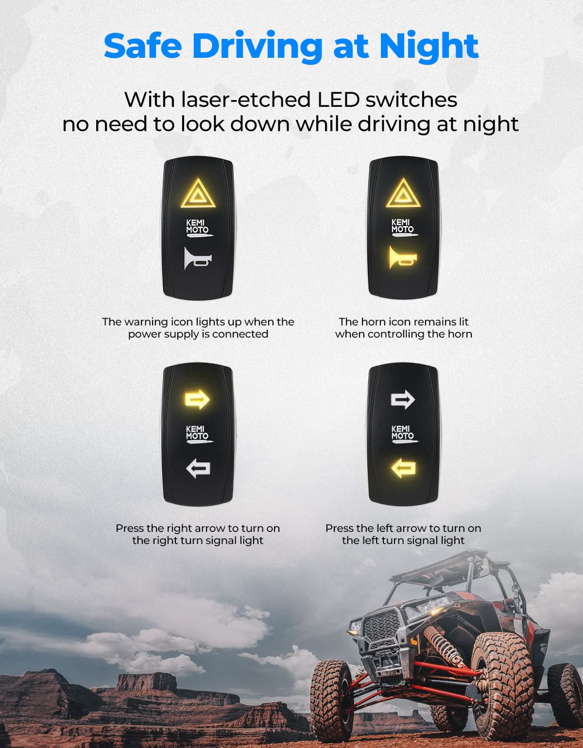 Kemimoto Turn Signal Kit with 110dB Horn