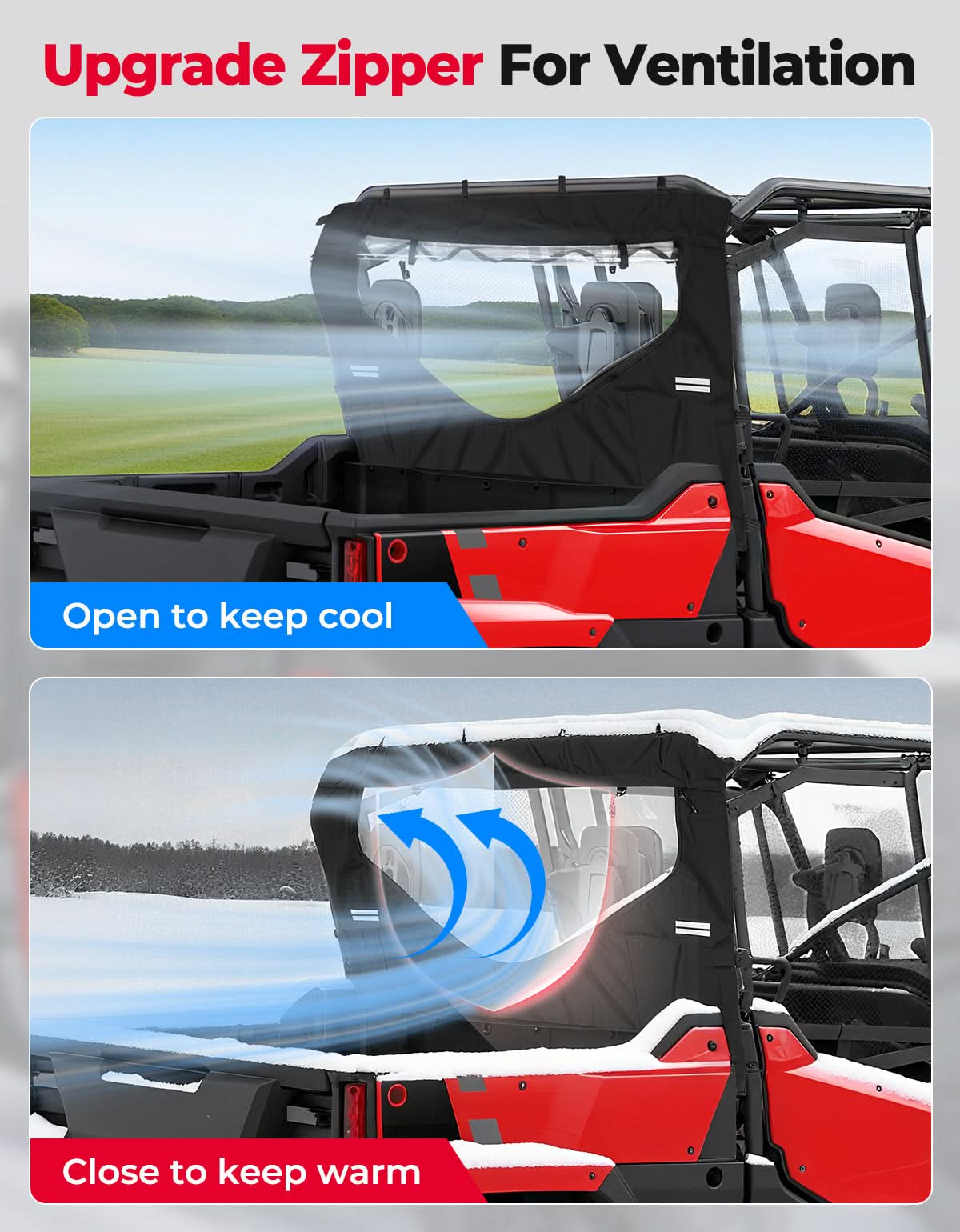 UTV Reflective Strips Design Back Window For Pioneer 1000 3P 6P (2016-2025)