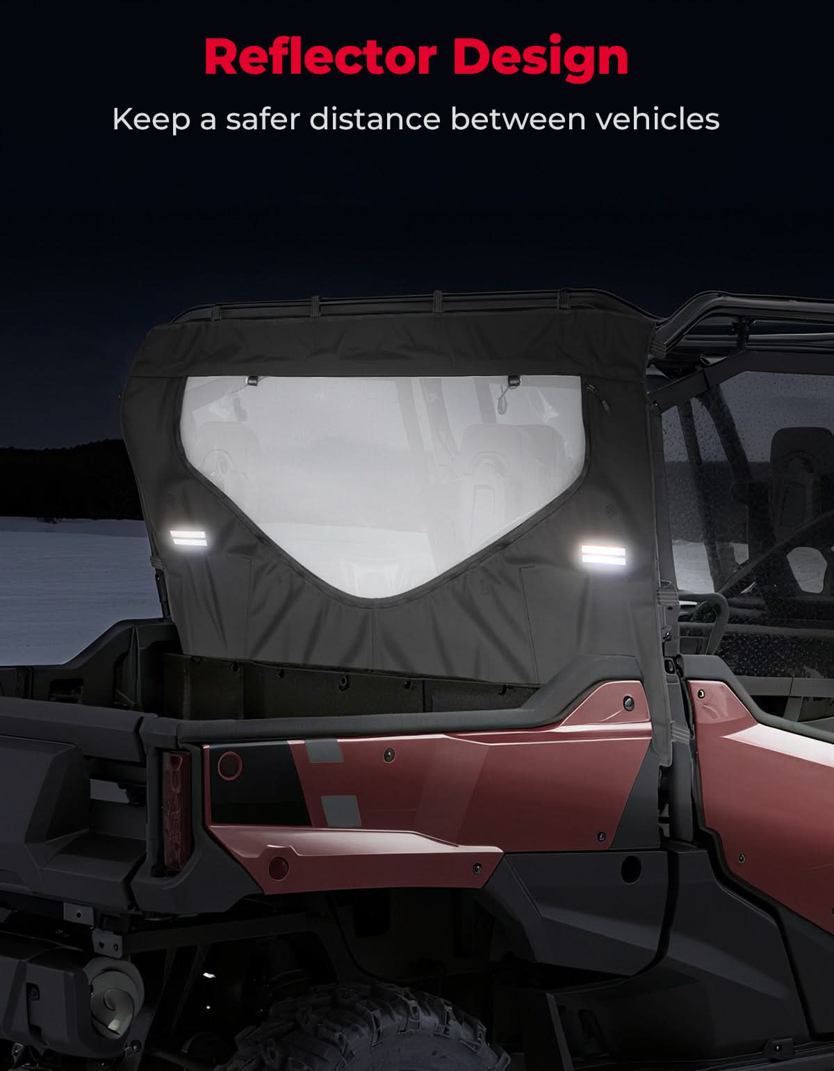 UTV Reflective Strips Design Back Window For Pioneer 1000 3P 6P (2016-2025)