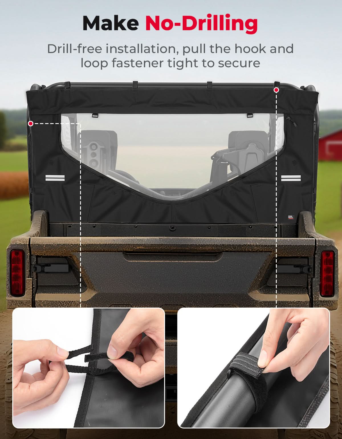 UTV Reflective Strips Design Back Window For Pioneer 1000 3P 6P (2016-2025)