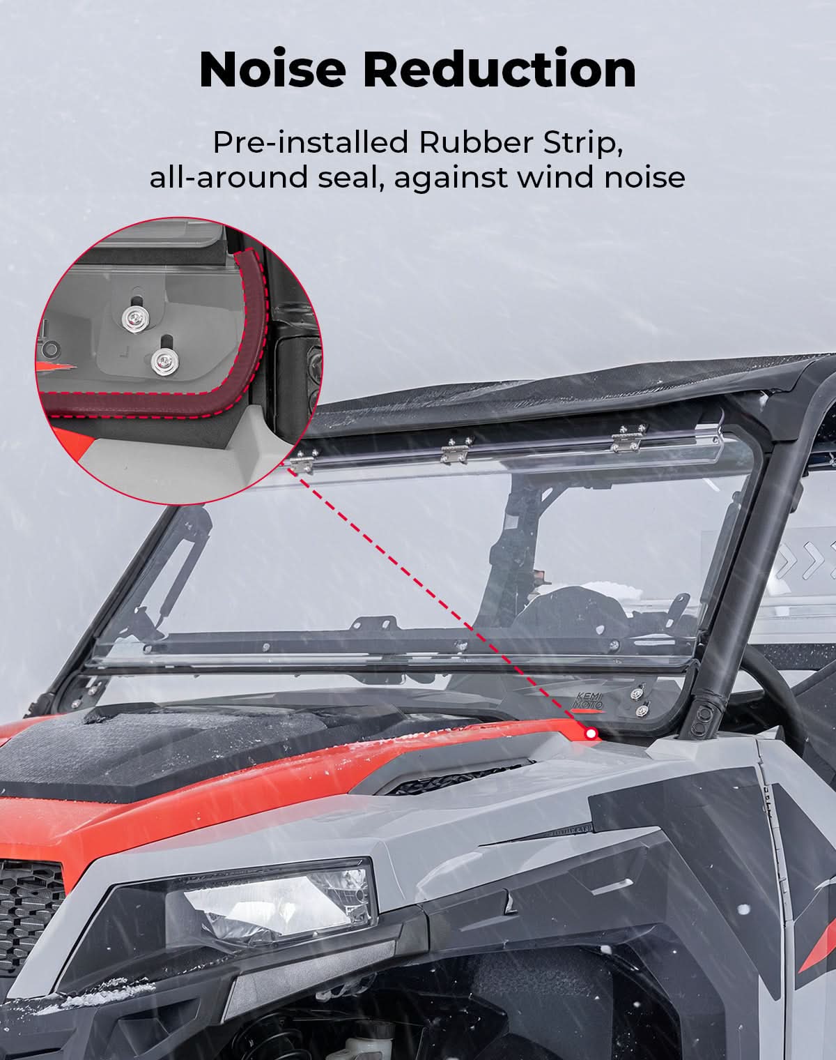 Kemimoto Flip Windshield for Polaris General 1000/XP 4 1000 2016-2026