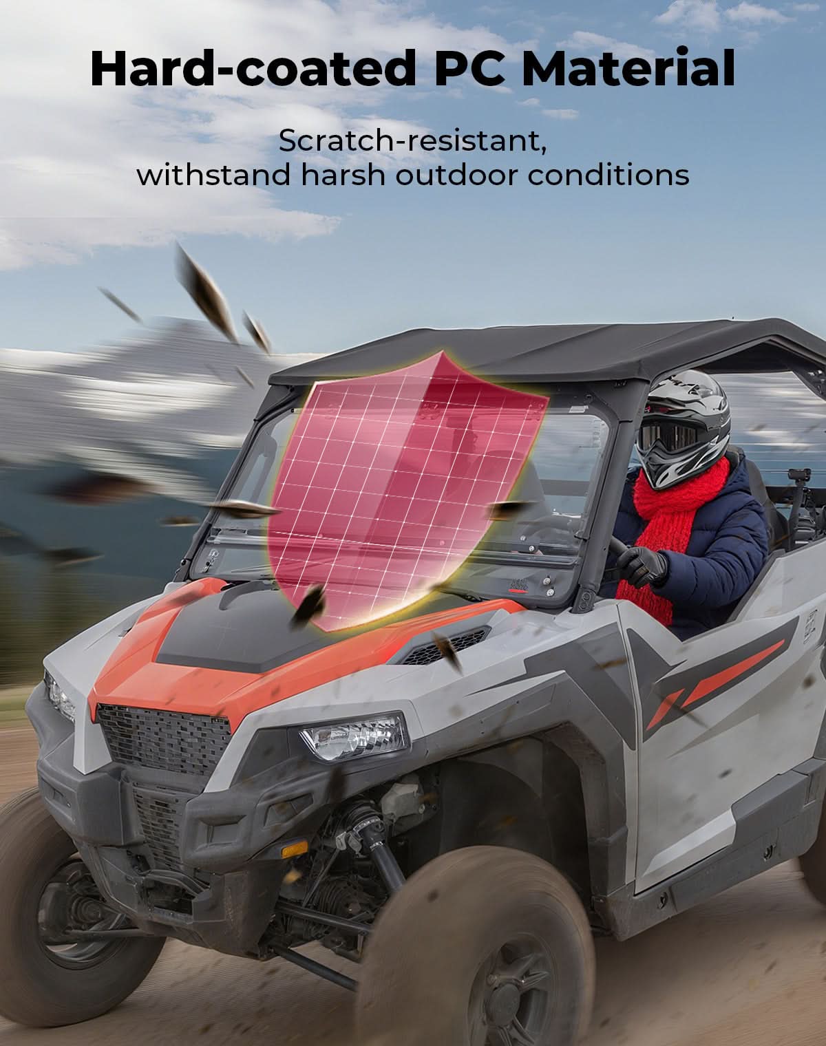 Kemimoto Flip Windshield for Polaris General 1000/XP 4 1000 2016-2026