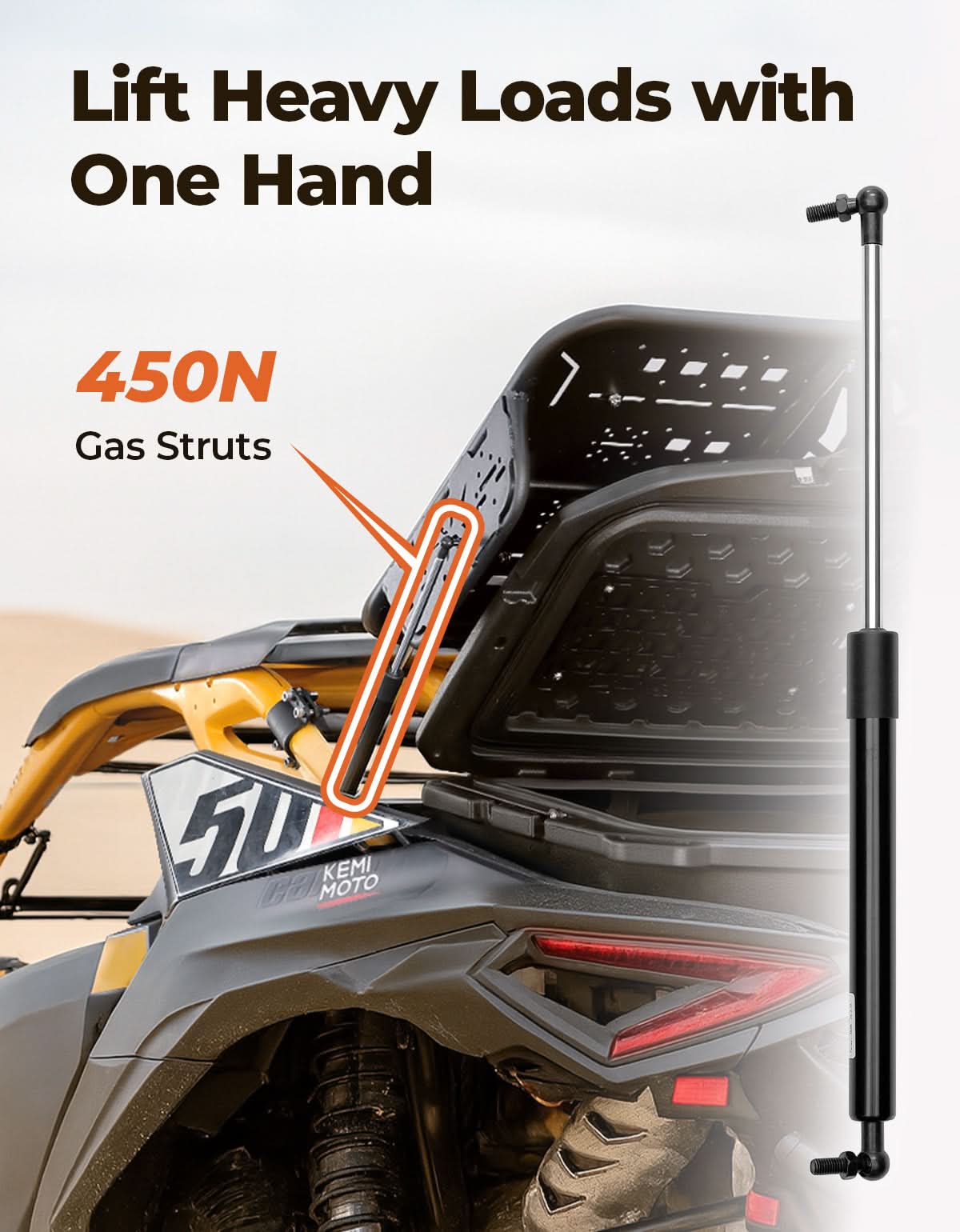 Kemimoto Heavy-Duty Spare Tire Carrier for 2024+ Can‑Am Maverick R