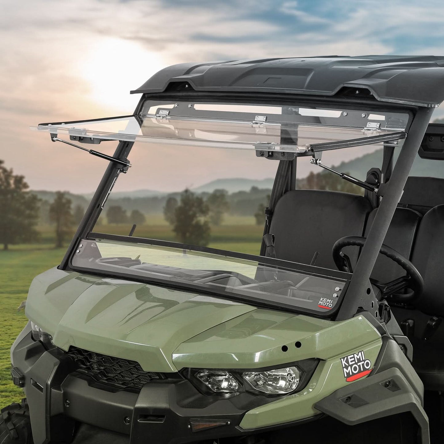 Kemimoto 3-in-1 Flip Windshield for Can-Am Defender HD5-HD10