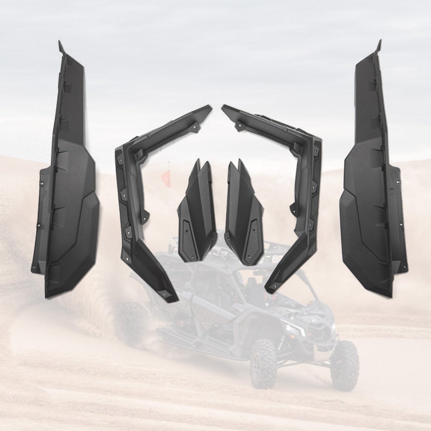 KEMIMOTO Fender Flares Injection-Molded Polypropylene for Can‑Am Maverick X3