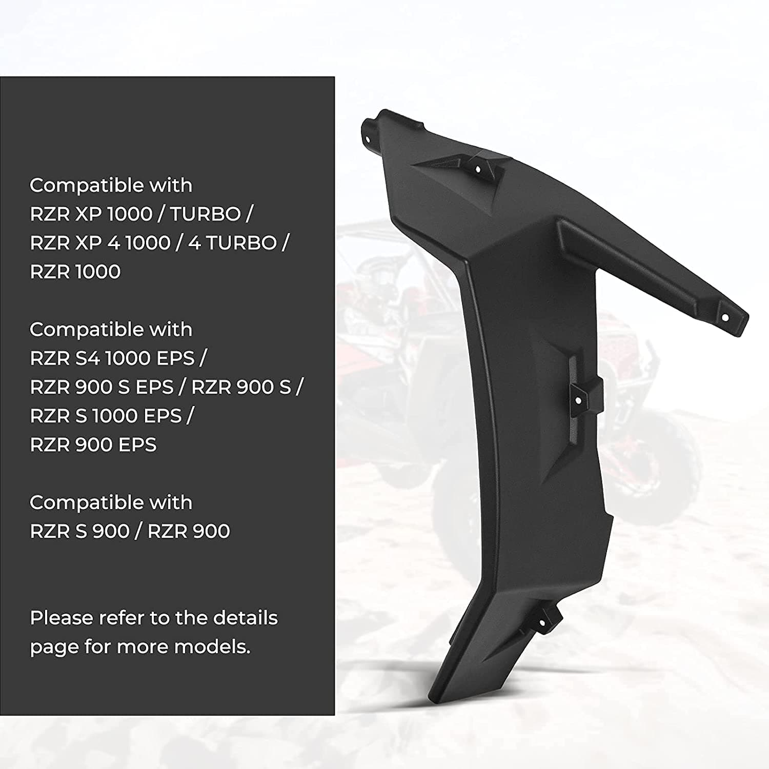 KEMIMOTO Extended Front Full Mud Flaps 2PCS for Polaris RZR