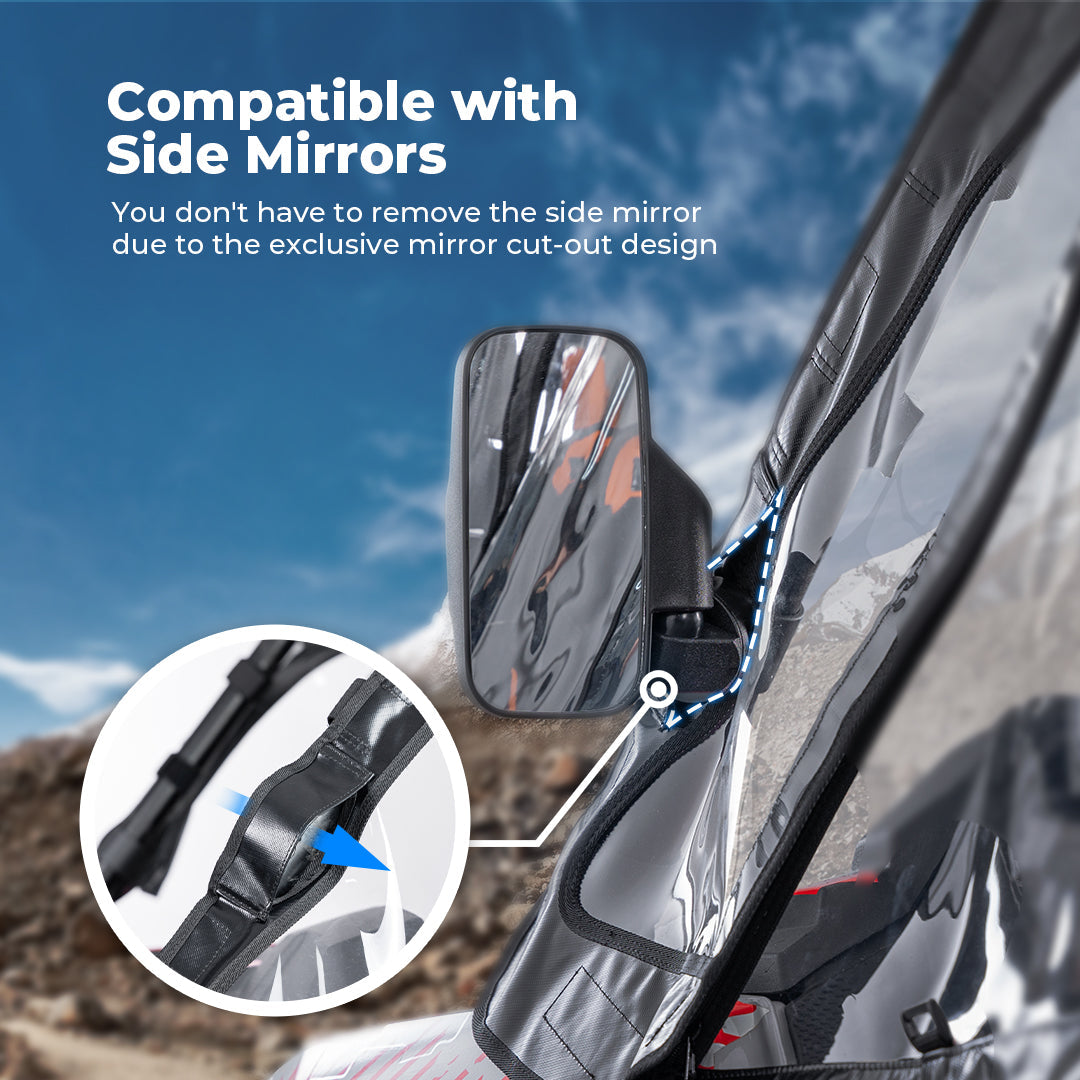 Kemimoto Upper Door Enclosure 3-Panel for Polaris RZR