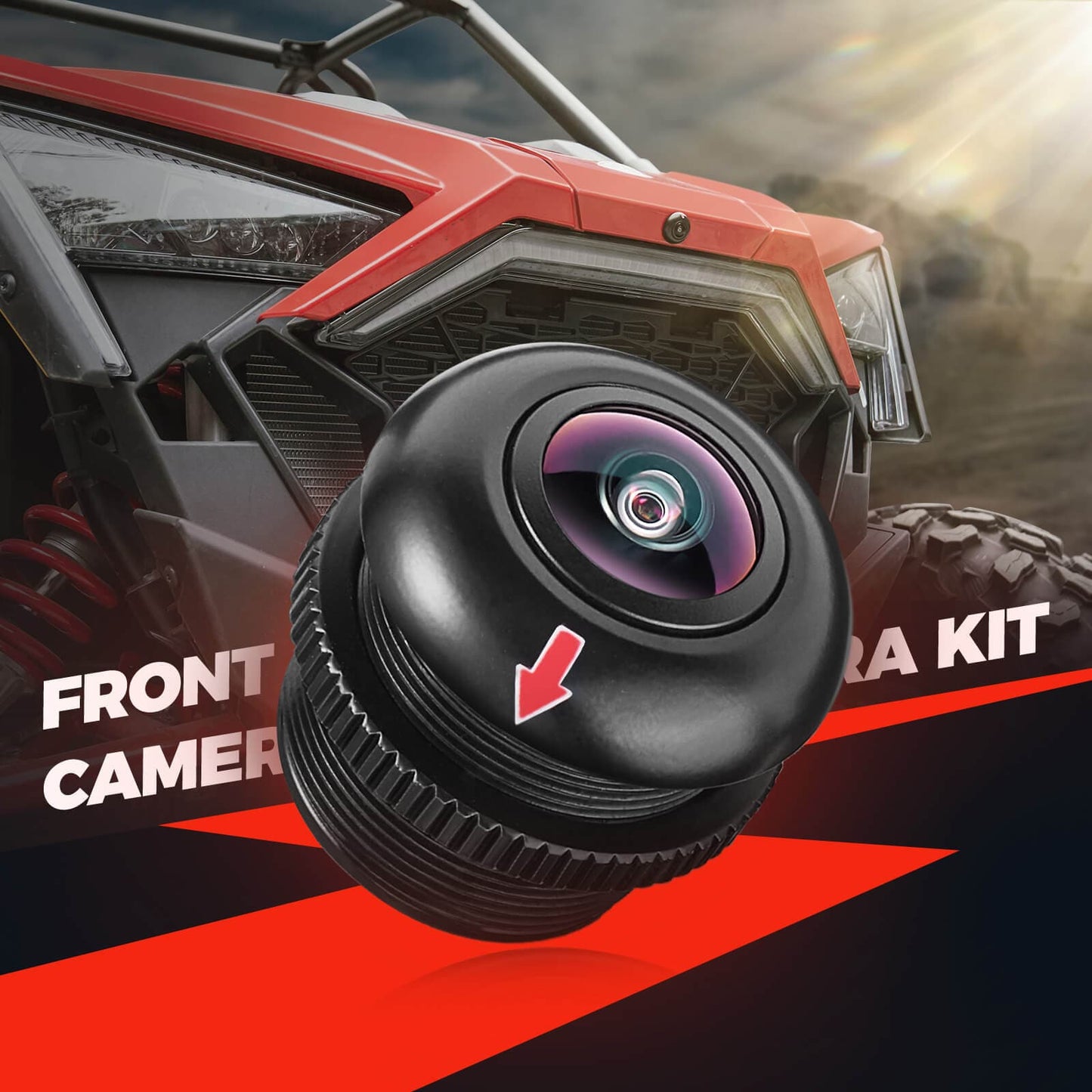KEMIMOTO Center Rear View Mirror & Front Camera Kit High-Density Aluminum