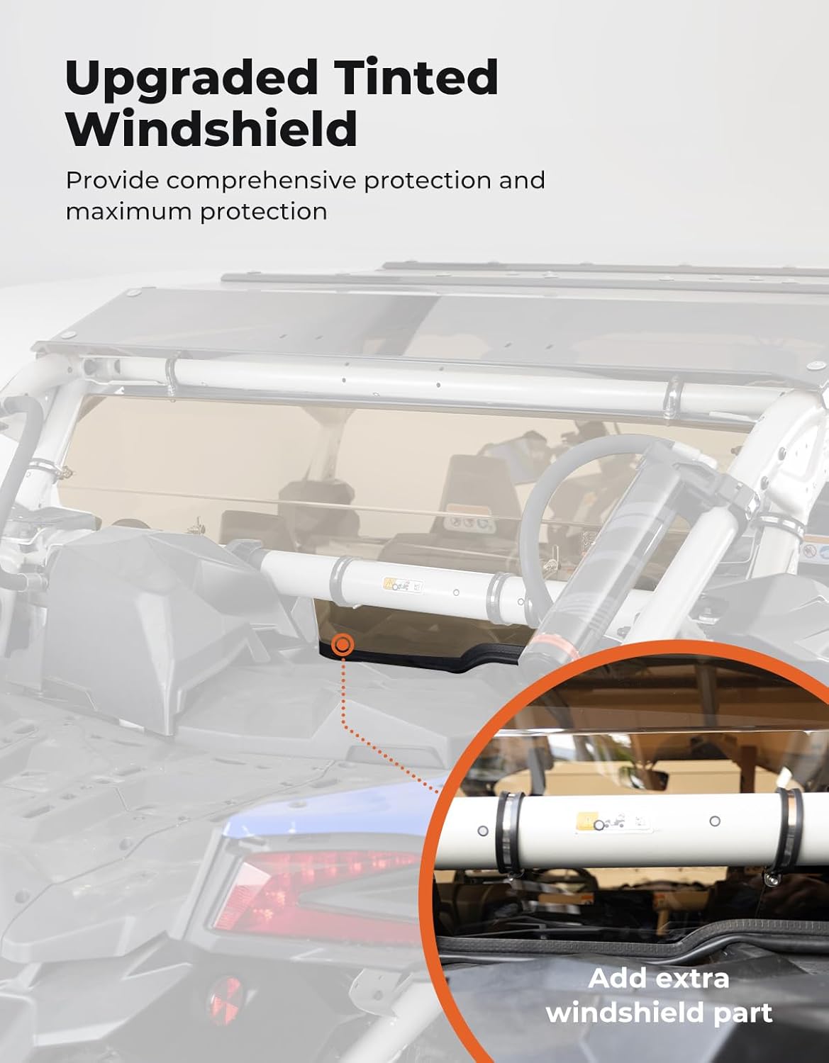 Kemimoto Rear Tinted Windshield for Can‑Am Maverick X3