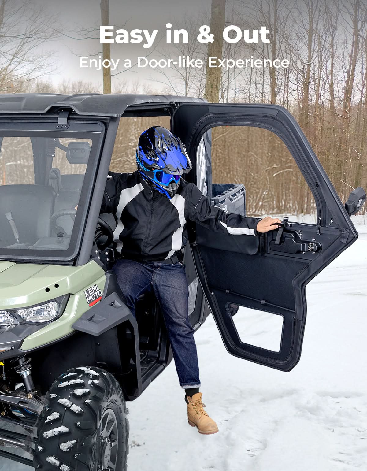 Kemimoto UTV Framed Doors for Can‑Am Defender Max HD 7‑10
