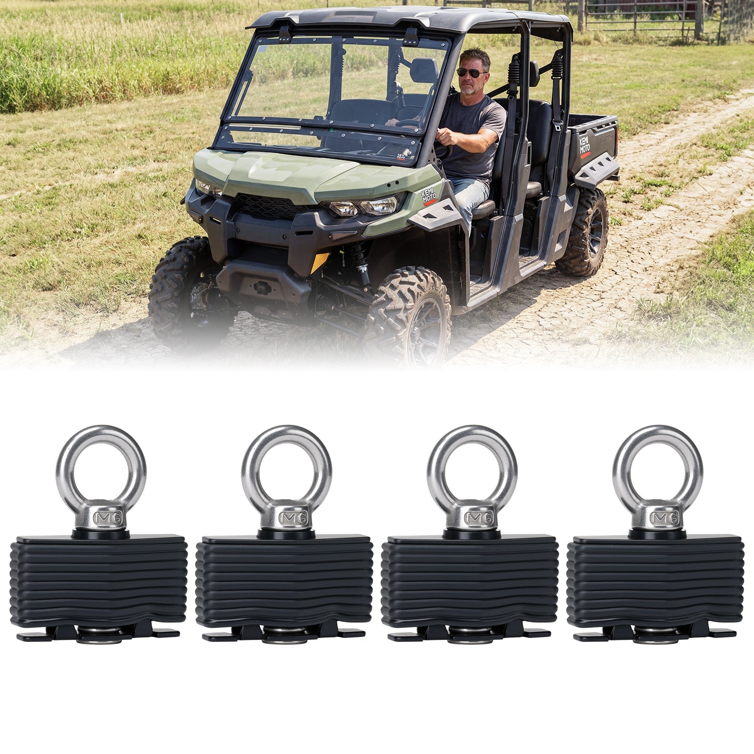 Kemimoto Universal Bed Tie Down Kit 4PCS Heavy‑Duty Stainless Steel