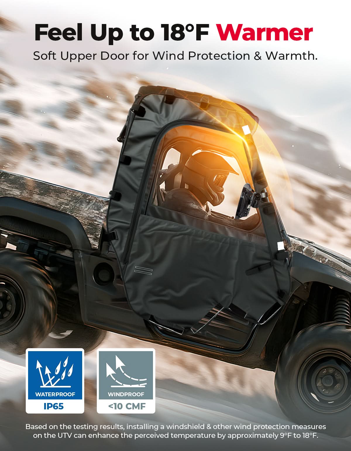 Kemimoto Soft Doors Waterproof Windproof Cab Enclosure for 500/700 UTVs