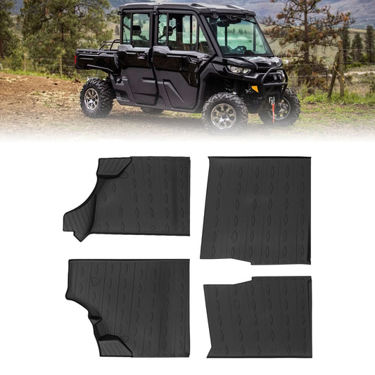 4PCS Floor Mats for Can-Am Defender MAX 2020–2025 All-Weather Rubber