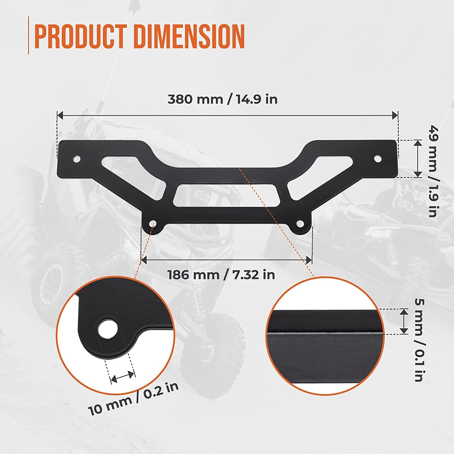 KEMIMOTO Shock Tower Light Bar Mount for Can‑Am Maverick X3