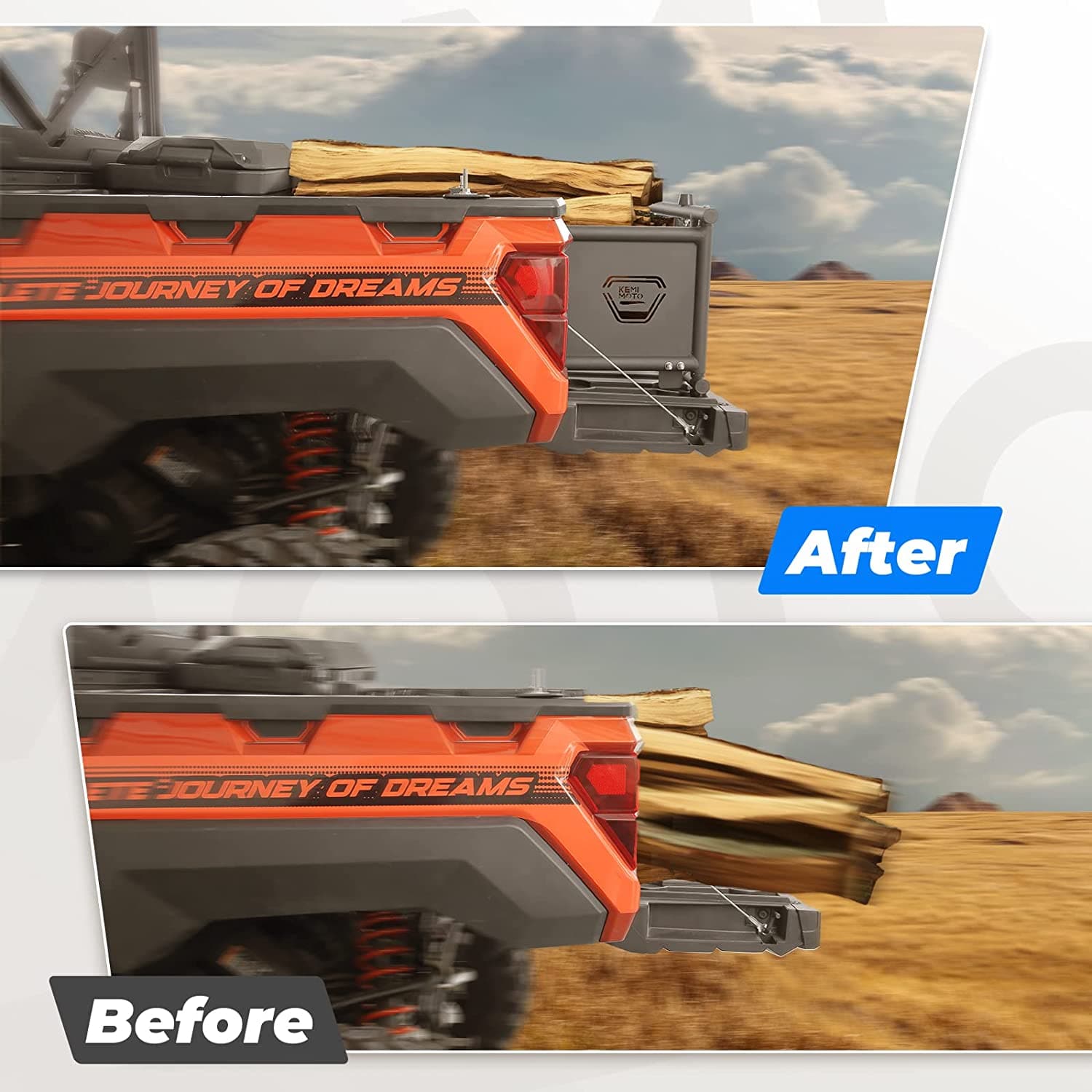 KEMIMOTO UTV Tailgate Extender Steel for Polaris Ranger 1000/XP