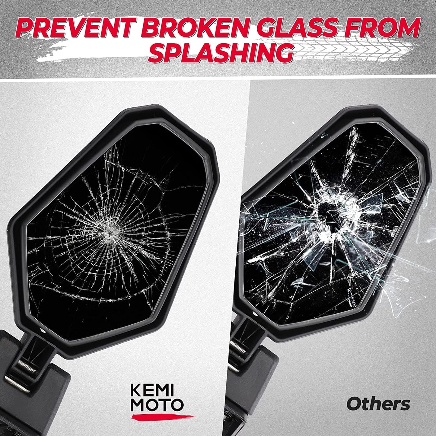 Kemimoto Commander Side Mirrors Adjustable Folding for Can‑Am 700/1000R 2021+
