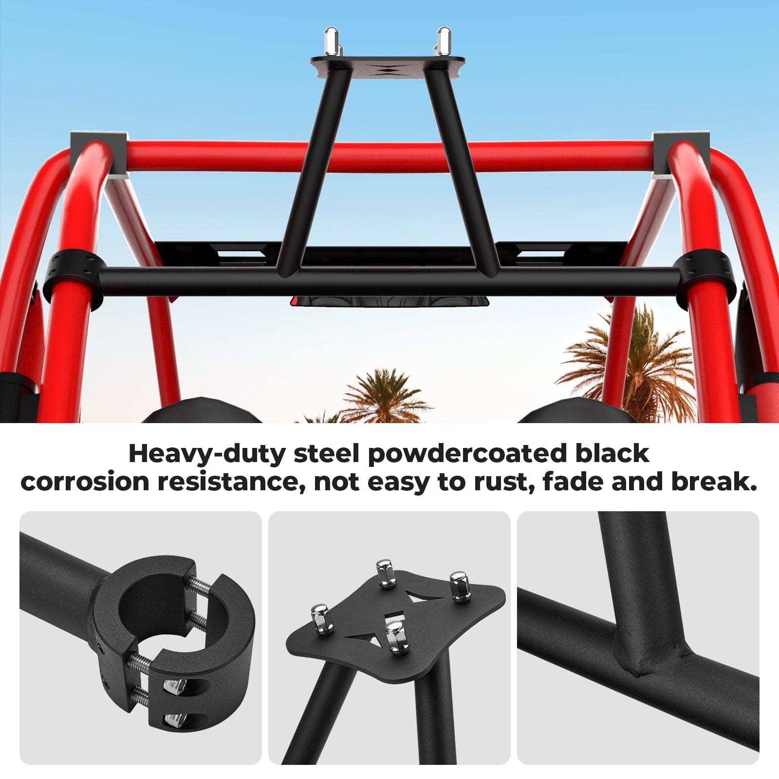 KEMIMOTO Tire Carrier Mount Rock Sliders for Polaris RZR XP1000