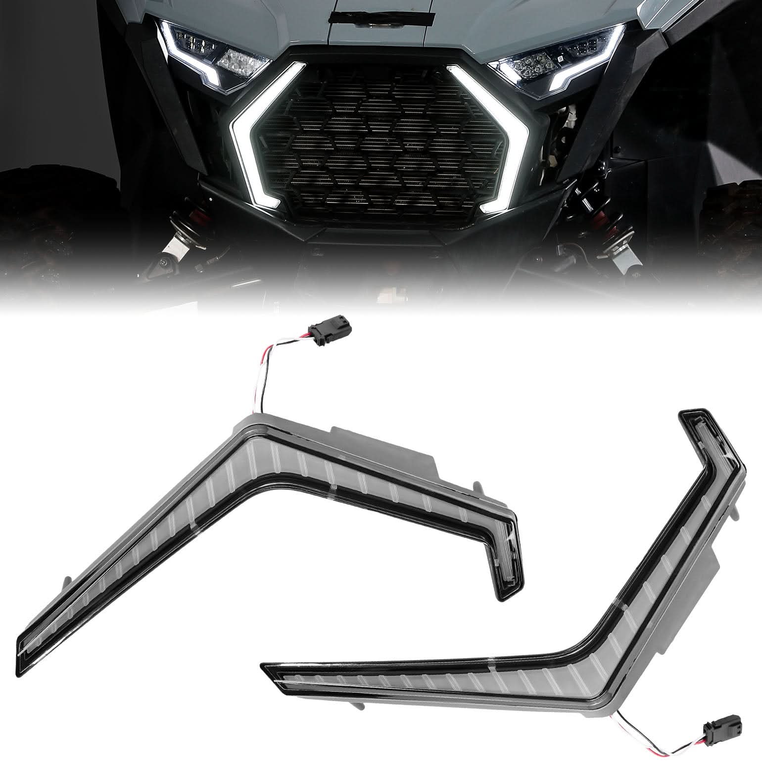 Kemimoto LED Grille Fang Lights for Polaris RZR Pro XP/Pro R/S 2025 Waterproof