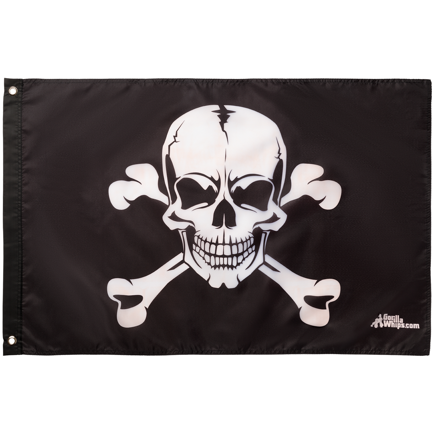 White Skull Crossbones 2' x 3' Grommet Flag