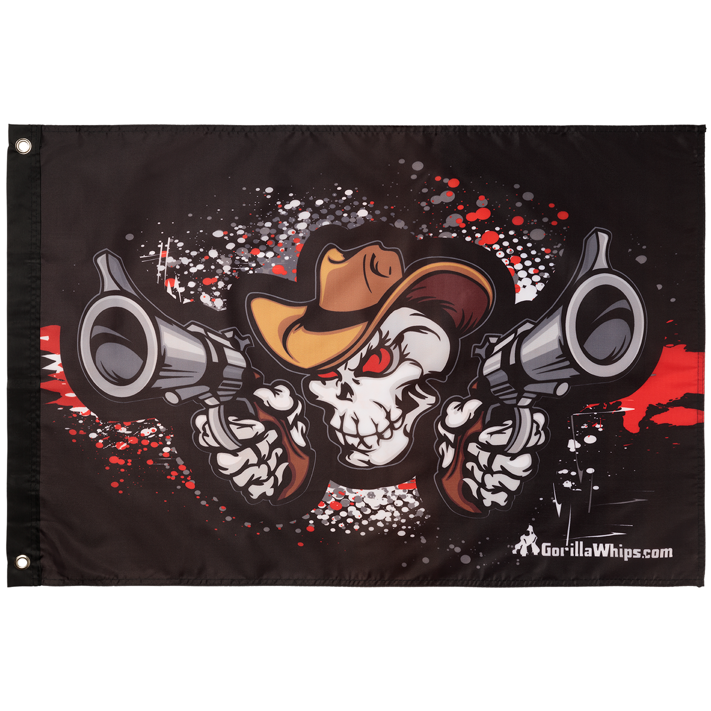 Double Guns Skull 2' x 3' Grommet Flag