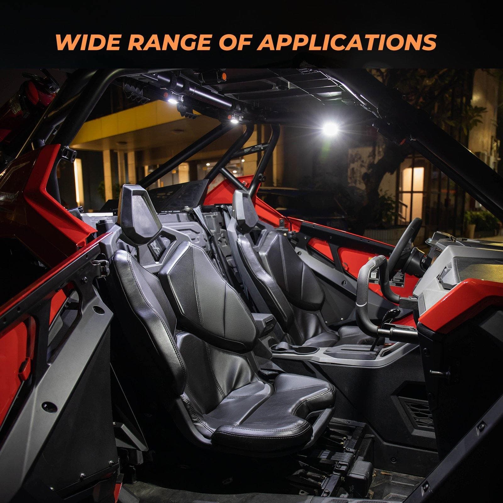 Kemimoto UTV Universal Interior Lights 1.25-2" Roll Bar