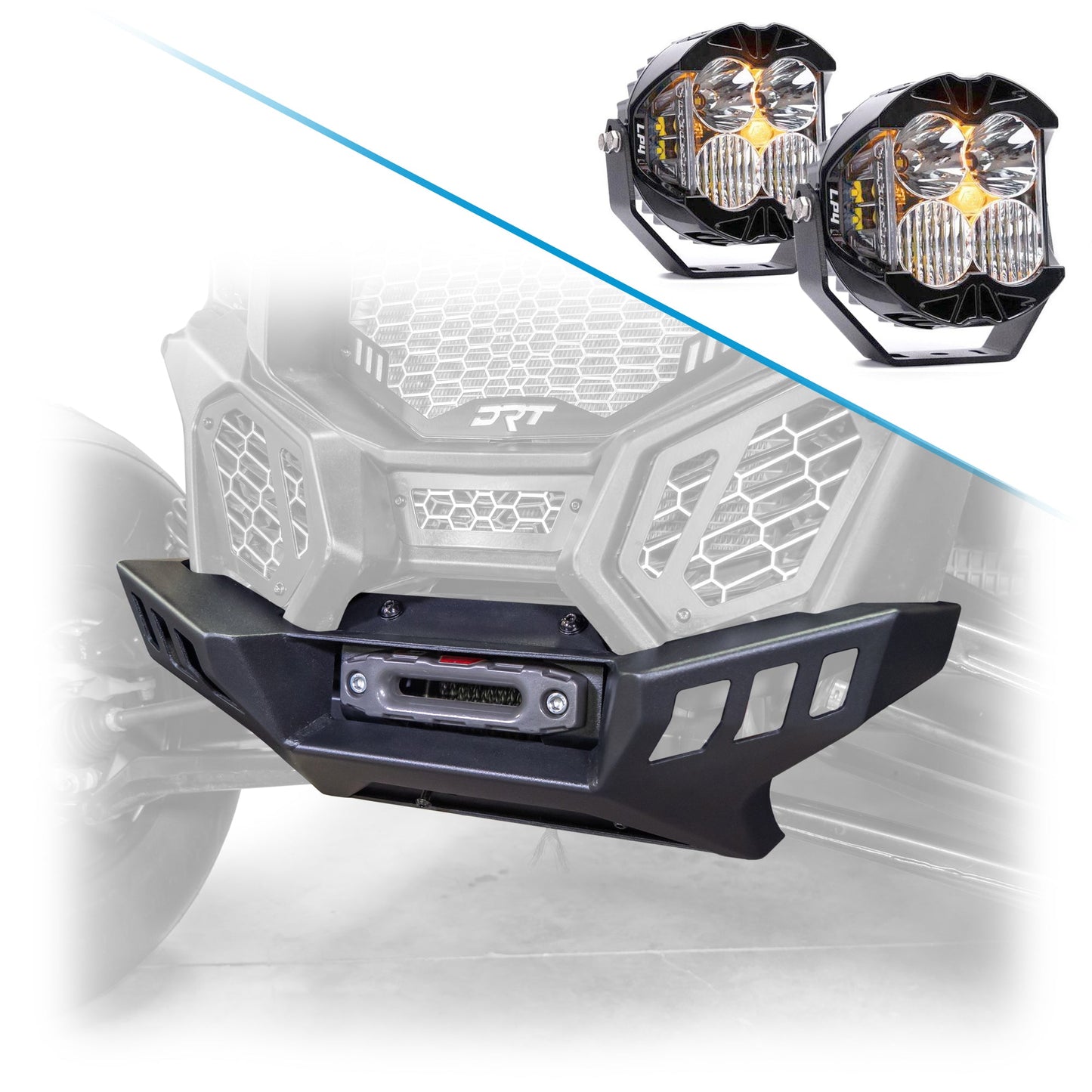 DRT Heavy-Duty Black Powder-Coated Can‑Am X3 Front Winch Bumper