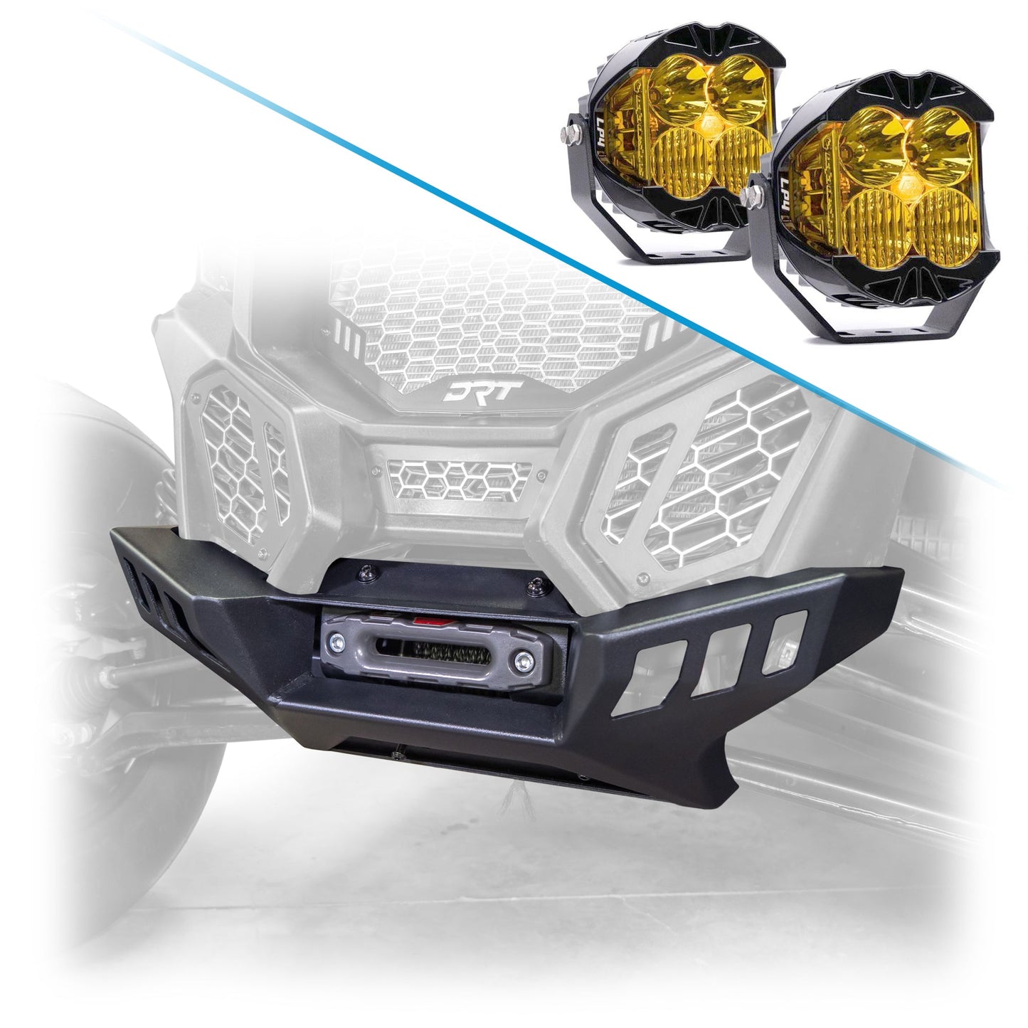 DRT Heavy-Duty Black Powder-Coated Can‑Am X3 Front Winch Bumper