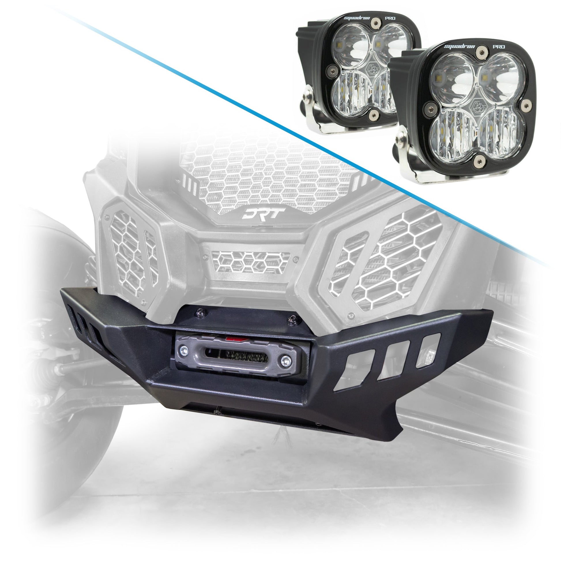 DRT Heavy-Duty Black Powder-Coated Can‑Am X3 Front Winch Bumper