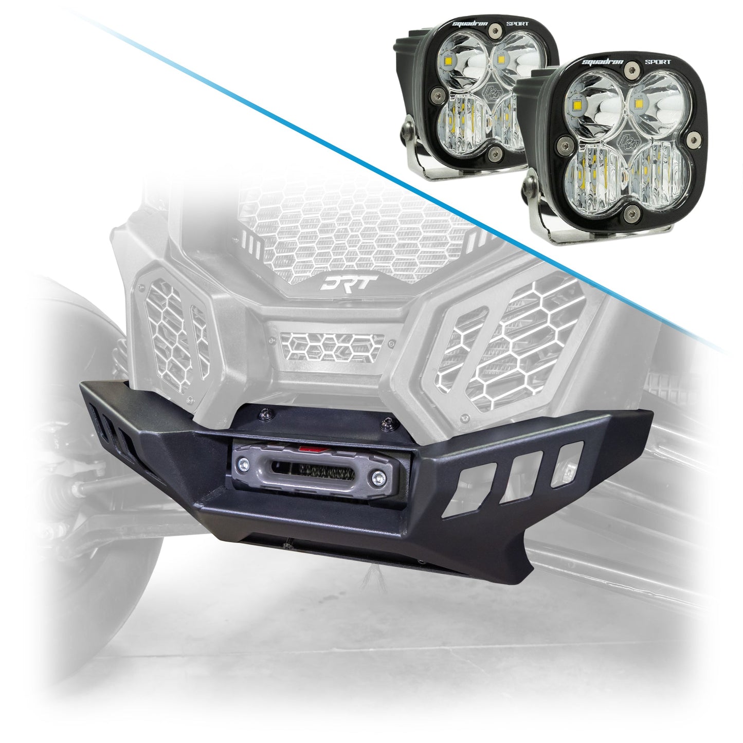 DRT Heavy-Duty Black Powder-Coated Can‑Am X3 Front Winch Bumper