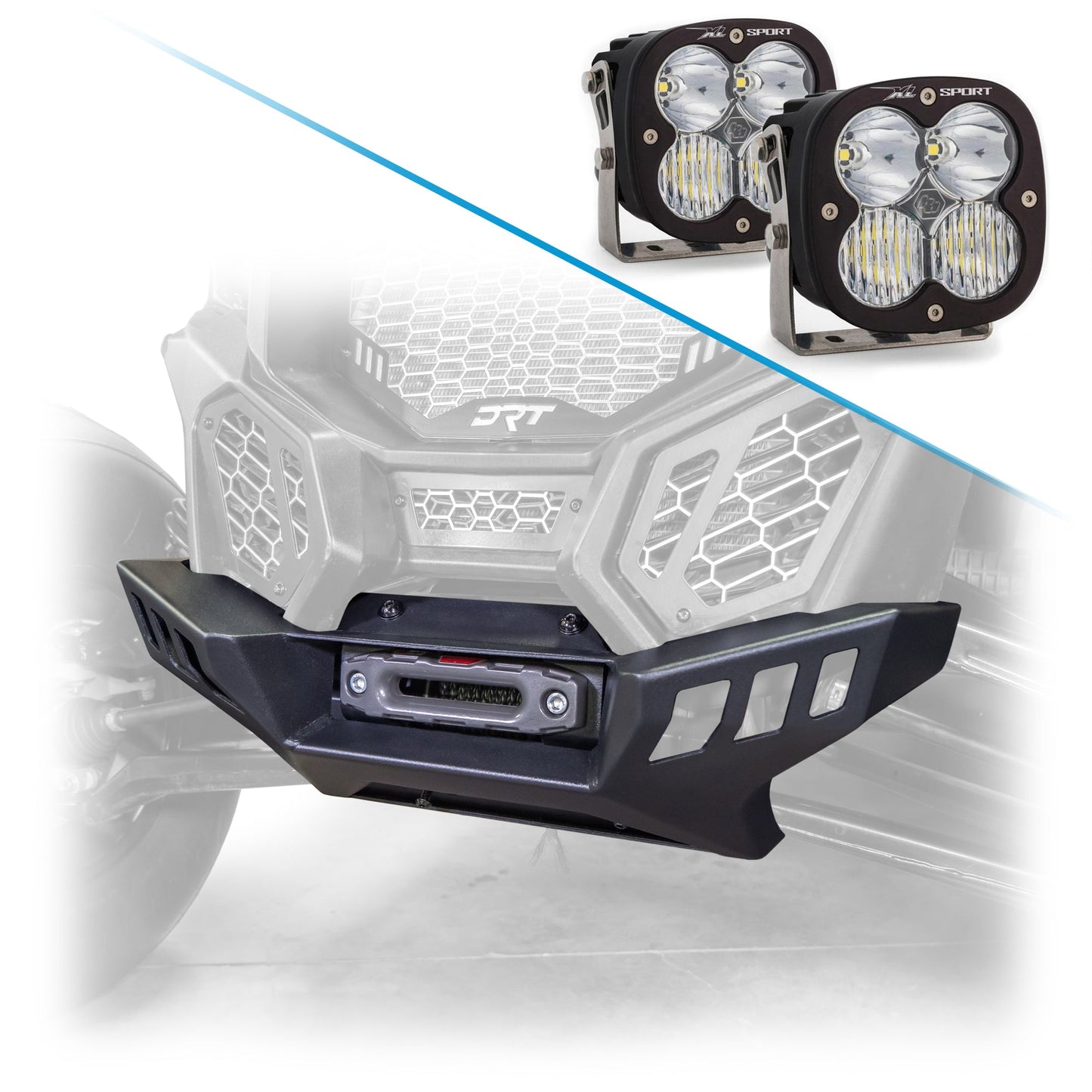 DRT Heavy-Duty Black Powder-Coated Can‑Am X3 Front Winch Bumper