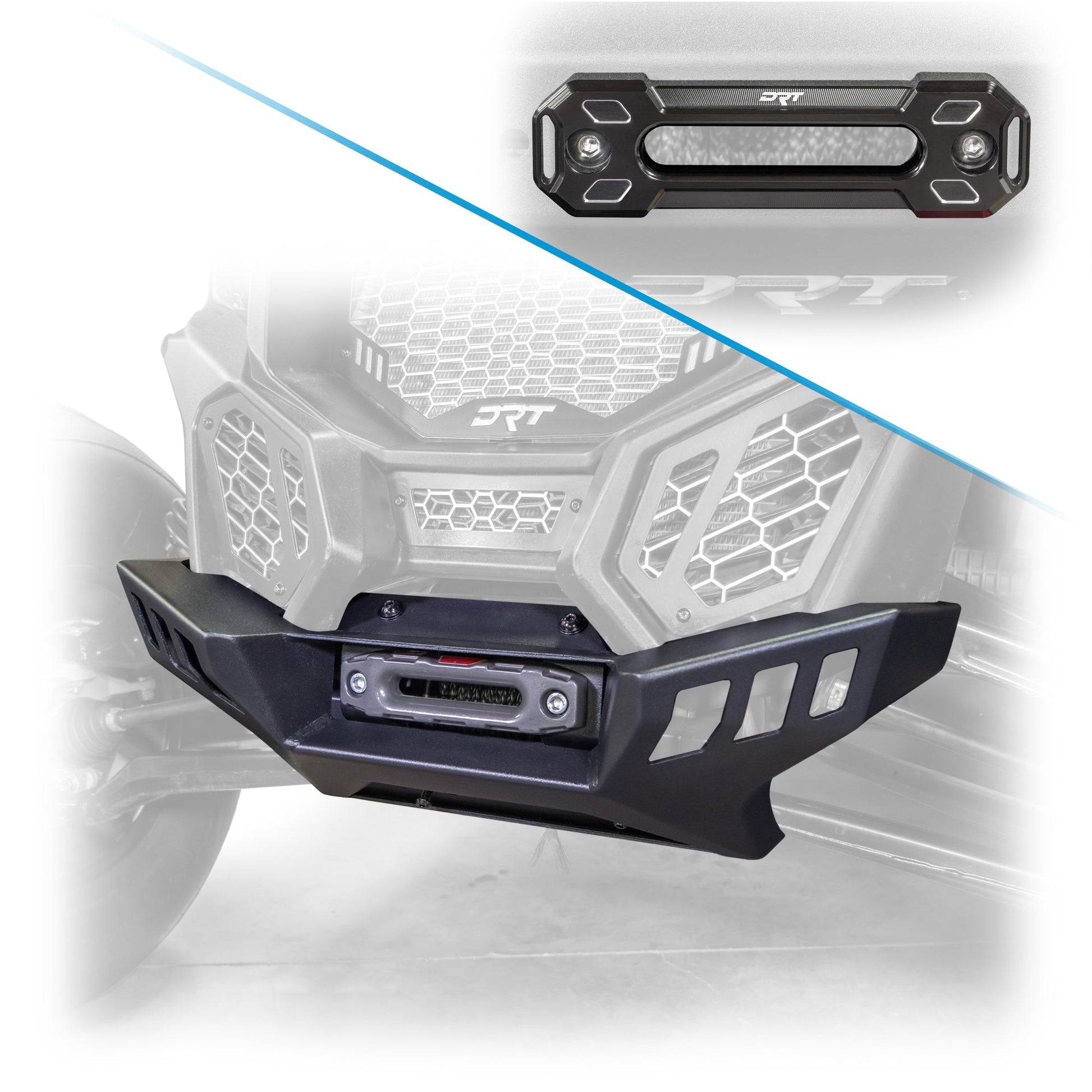DRT Heavy-Duty Black Powder-Coated Can‑Am X3 Front Winch Bumper