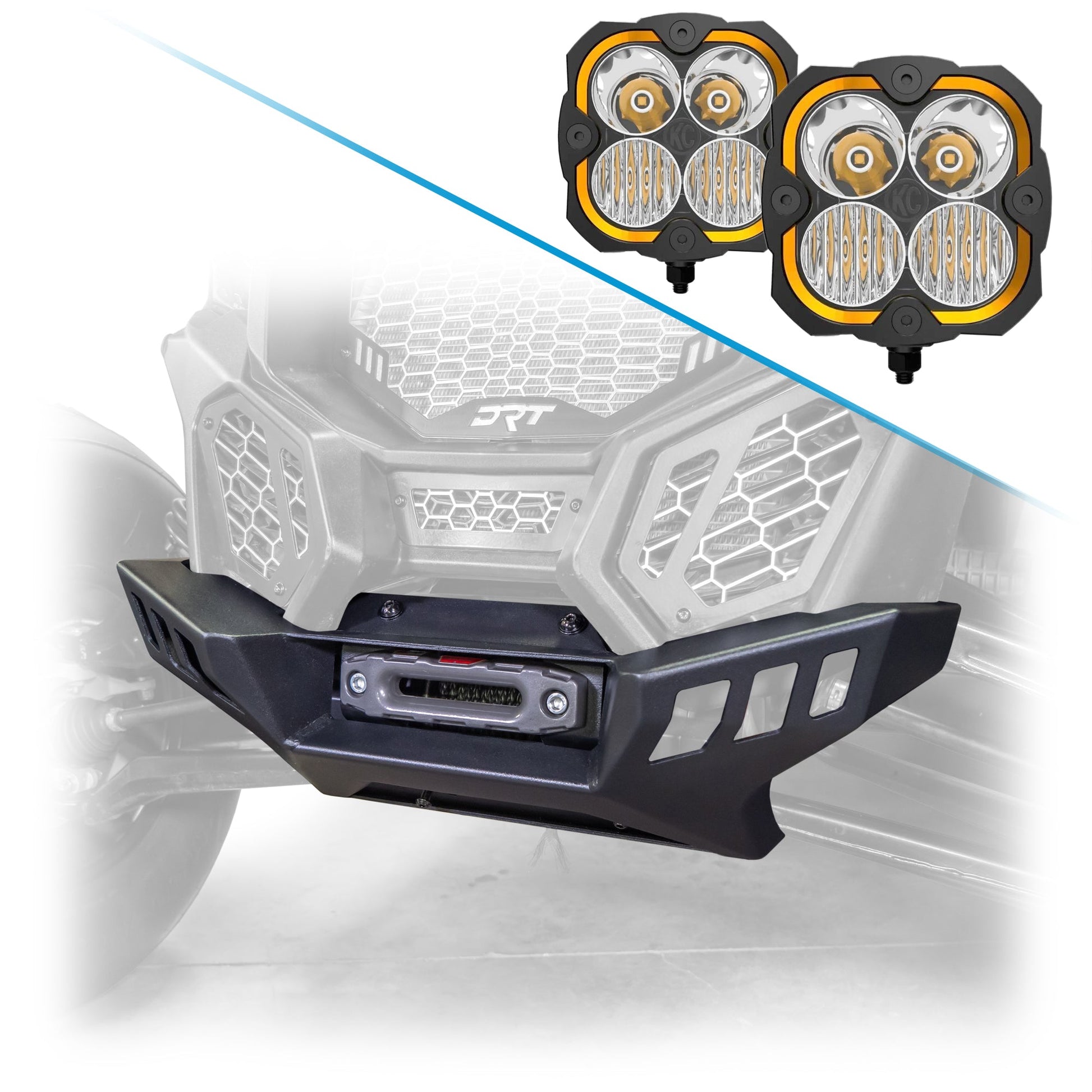 DRT Heavy-Duty Black Powder-Coated Can‑Am X3 Front Winch Bumper