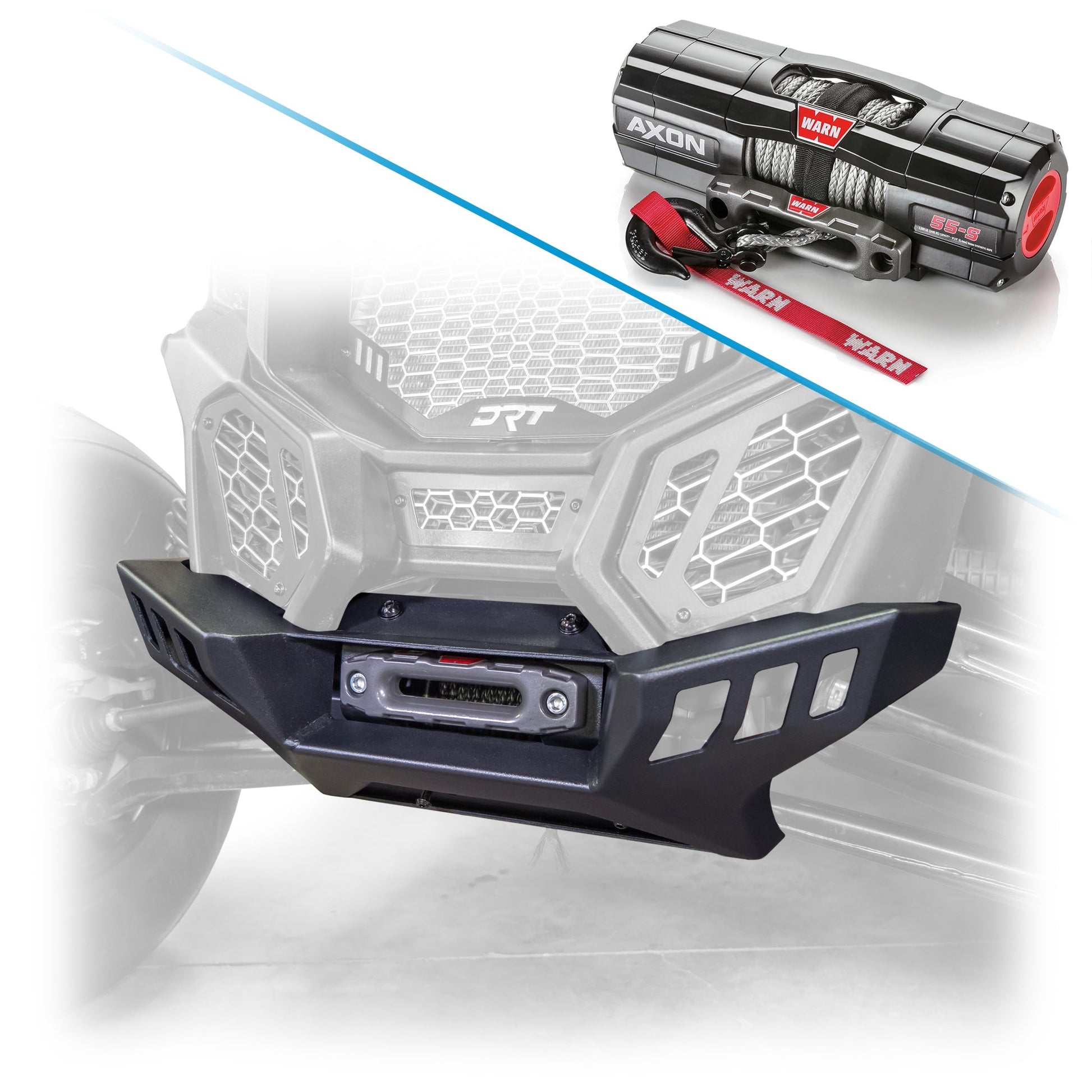DRT Heavy-Duty Black Powder-Coated Can‑Am X3 Front Winch Bumper