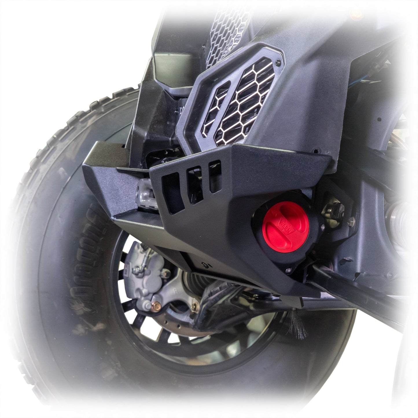 DRT Heavy-Duty Black Powder-Coated Can‑Am X3 Front Winch Bumper