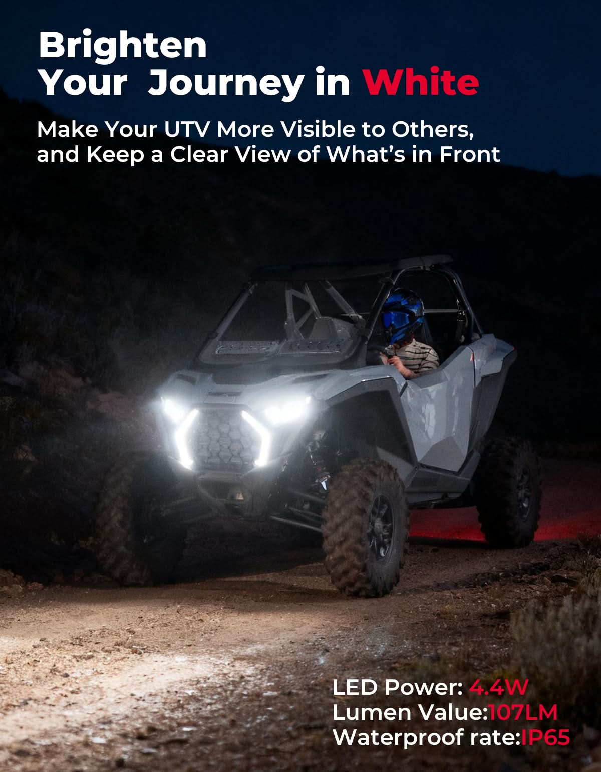 Kemimoto LED Grille Fang Lights for Polaris RZR Pro XP/Pro R/S 2025 Waterproof