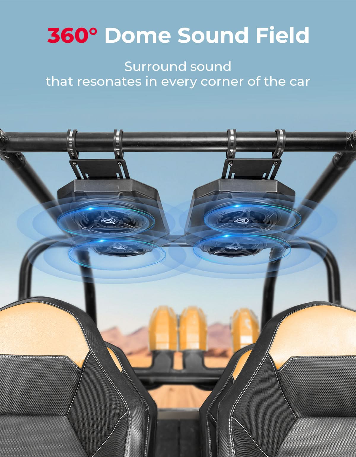 Kemimoto 6.5'' UTV Bluetooth Speakers for Can-Am Maverick X3