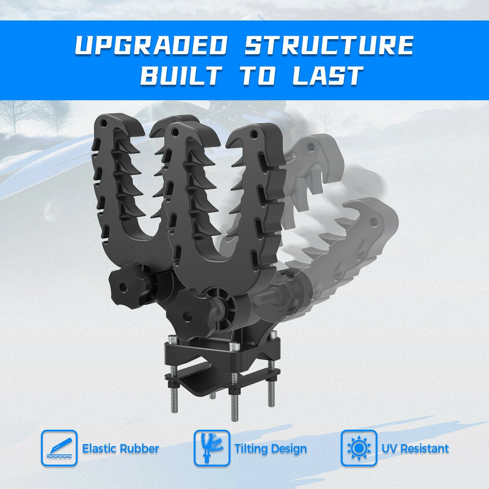 KEMIMOTO Double U-Bracket Mount Grip for UTV ATV