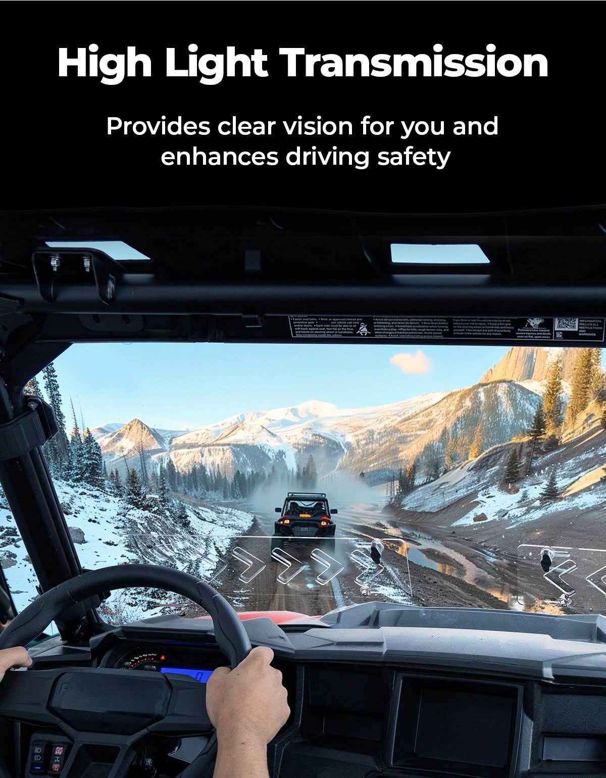 Kemimoto 2-IN-1 Front Vented Windshield Compatible with Polaris General 1000, XP 1000, 4 1000