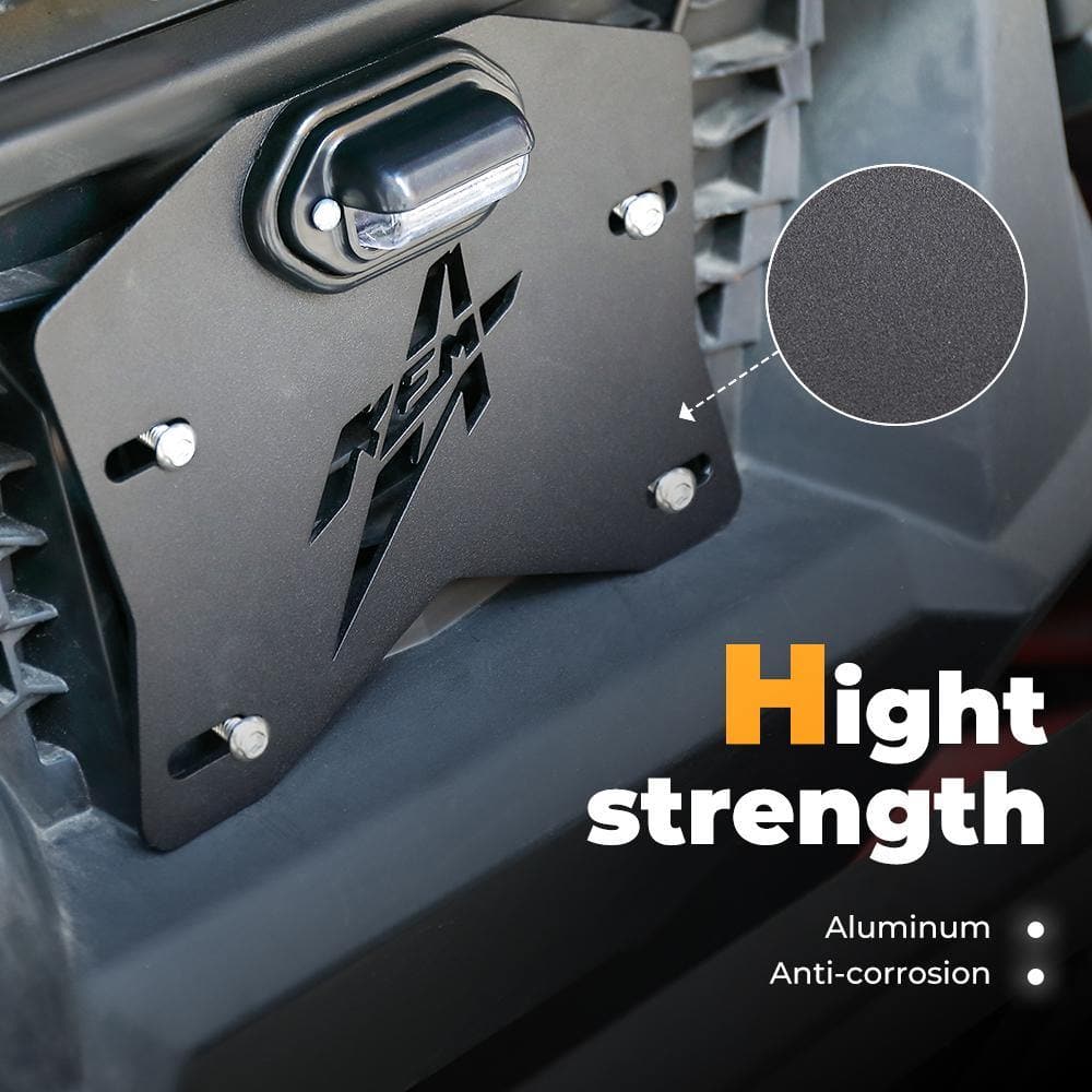 Kemimoto Universal LED License Plate Bracket Kit Fit Can-Am Polaris