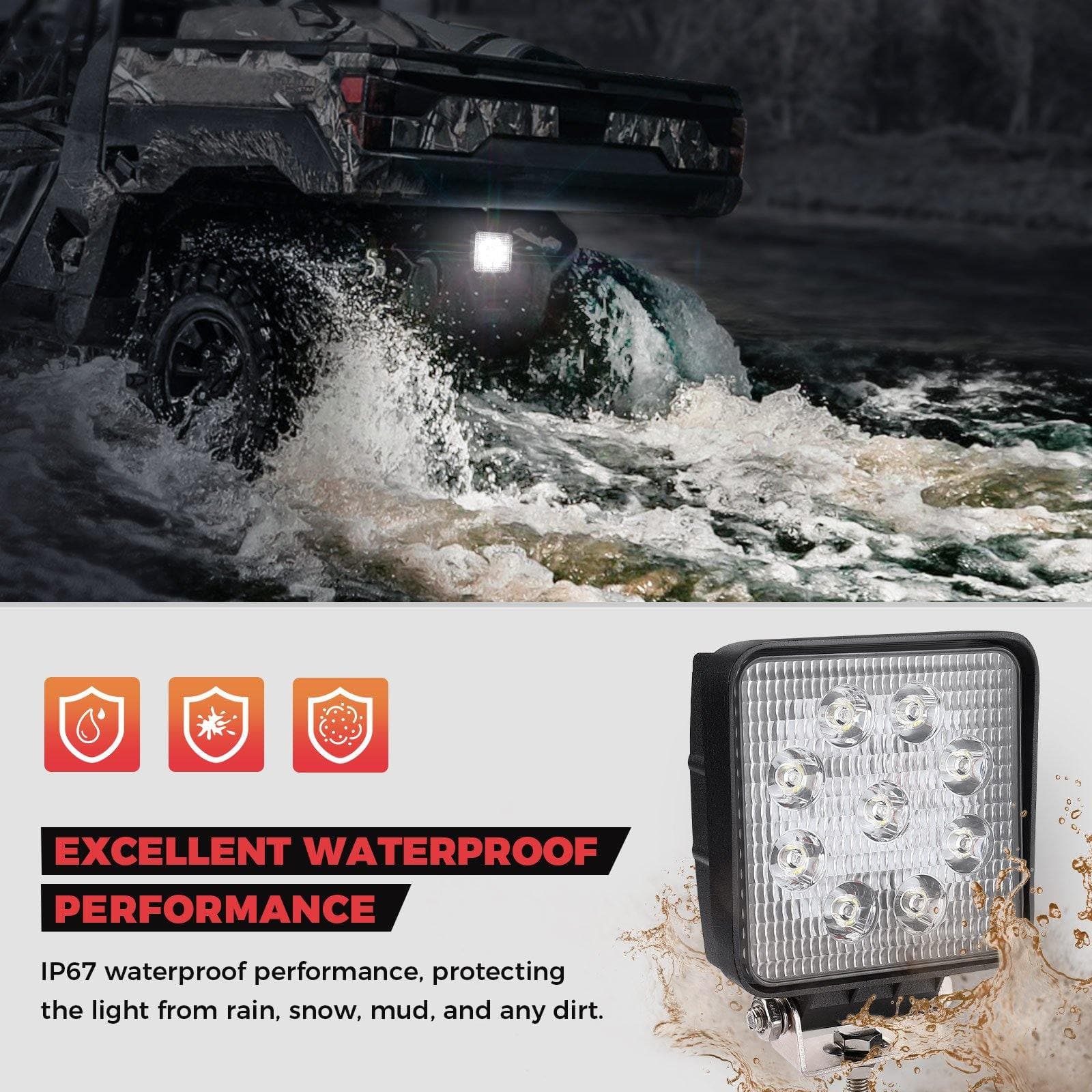 Kemimoto 40mm Wafer Backup Light for Polaris Ranger 1000 XP