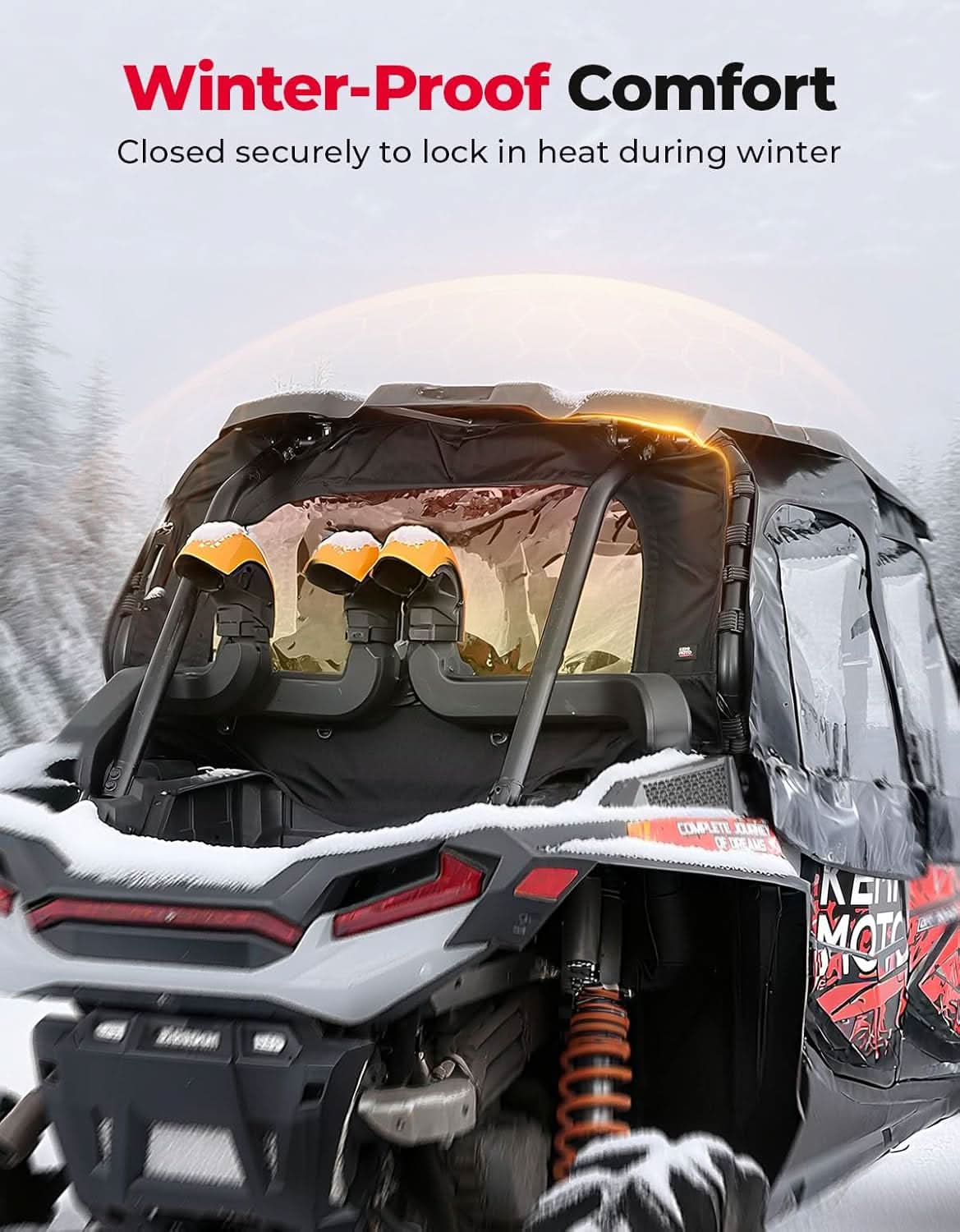 Soft Rear Windshield for 2014+ Polaris RZR XP/XP 4 1000, 2016+ Polaris RZR XP/XP 4 Turbo