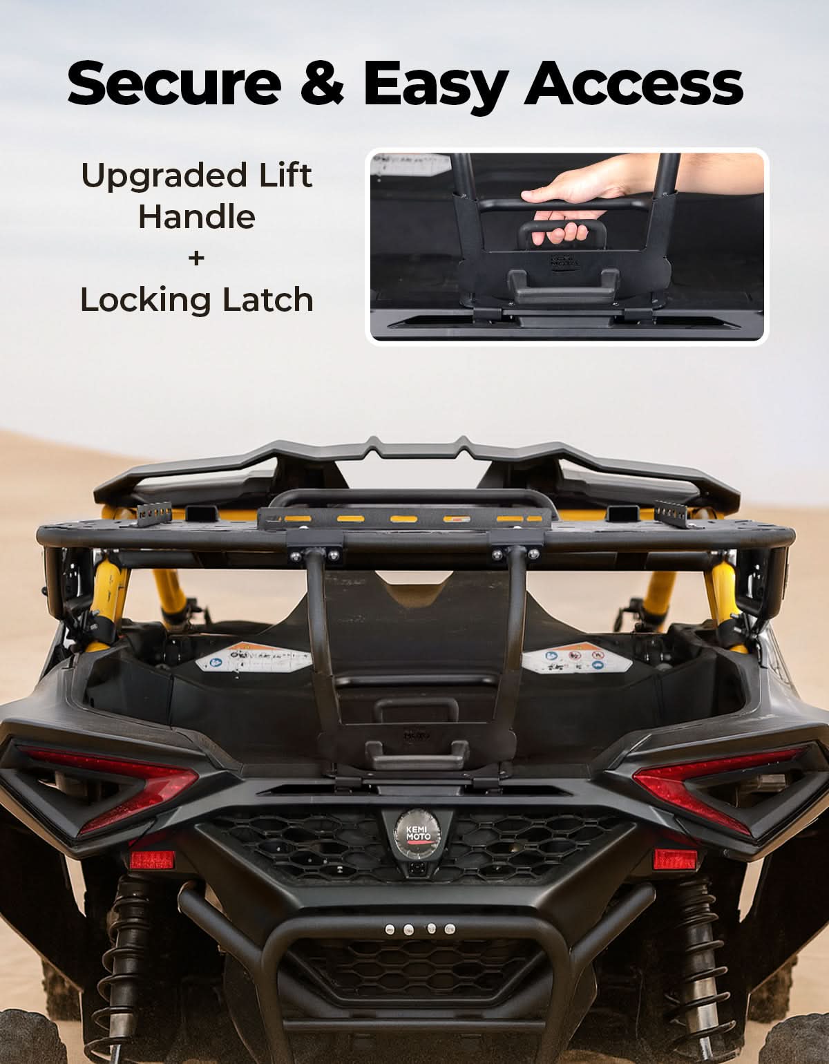 Kemimoto Heavy-Duty Spare Tire Carrier for 2024+ Can‑Am Maverick R
