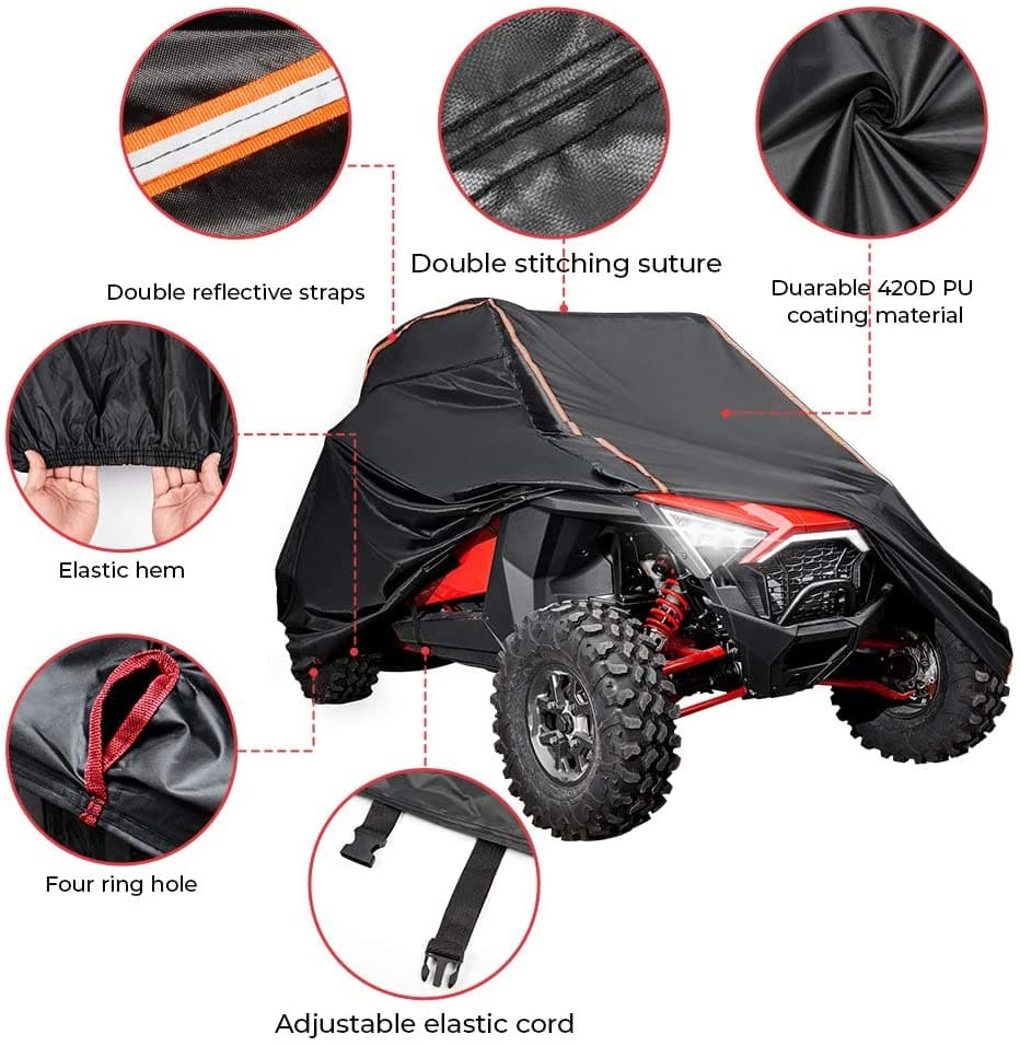 UTV Cover with Reflective Strip Fit Polaris RZR