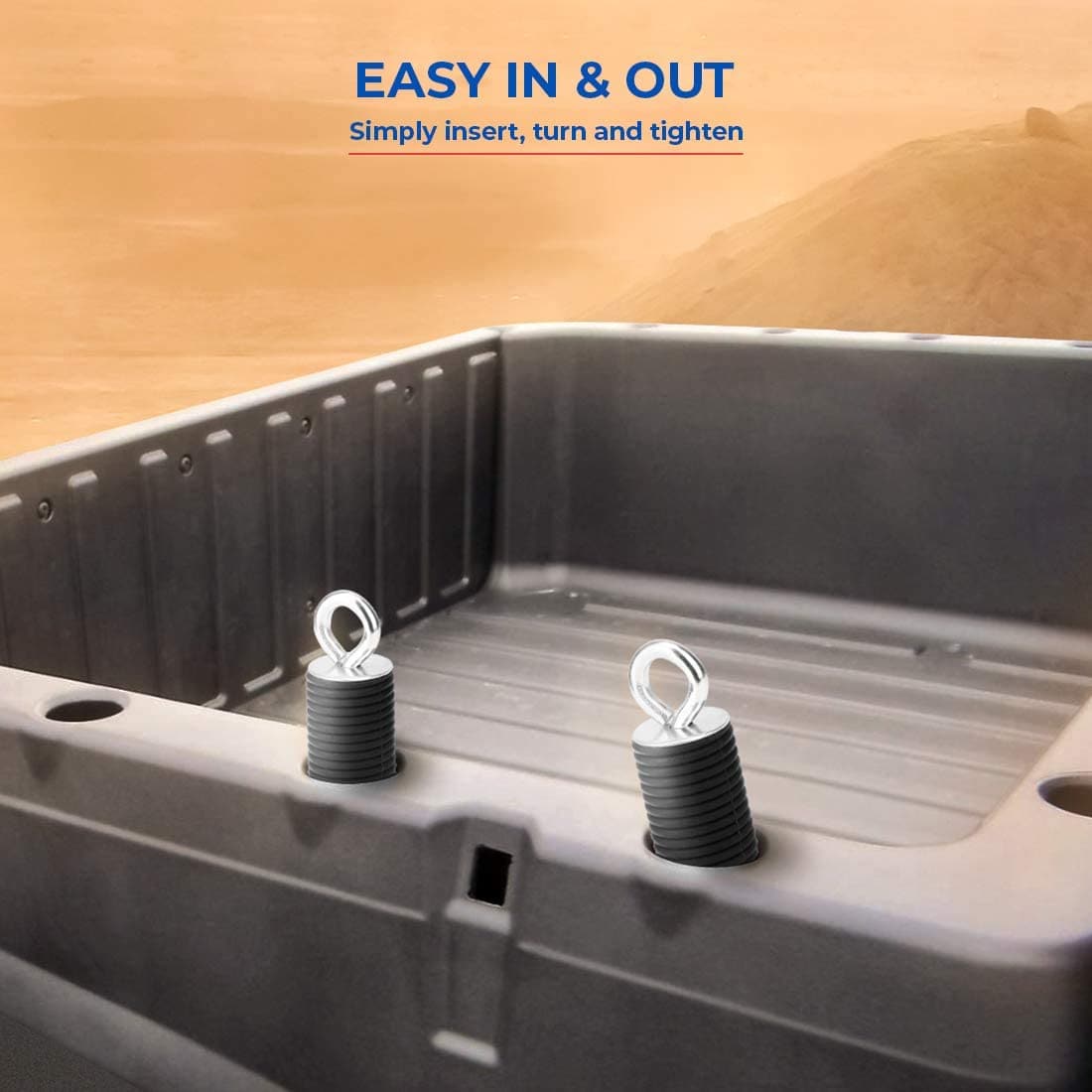 Kemimoto 2" Tie Down Anchors Set 6 for Polaris Ranger