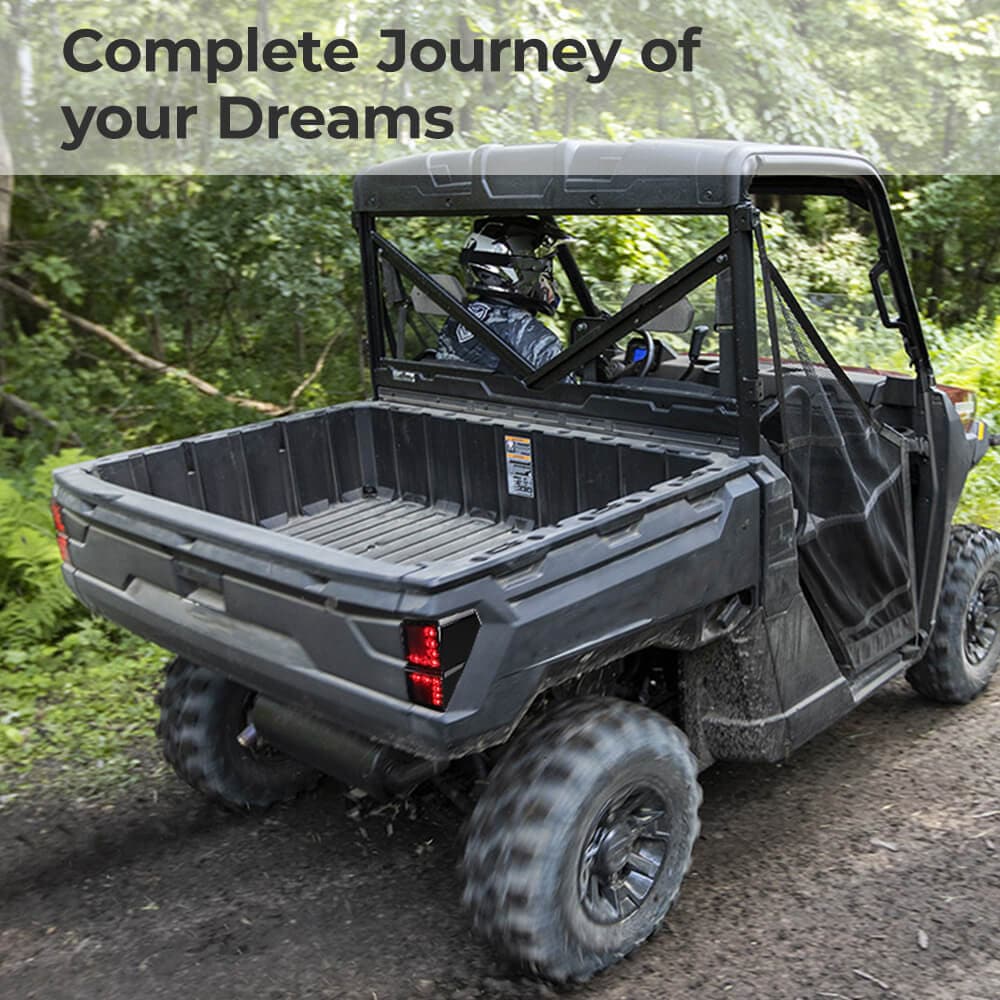 KEMIMOTO Seat Storage Box Tail Light for Polaris Ranger XP