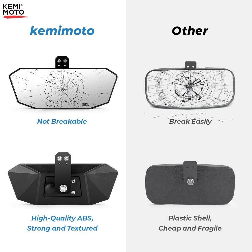 KEMIMOTO Height-Adjustable Rear View Mirror for Polaris Ranger