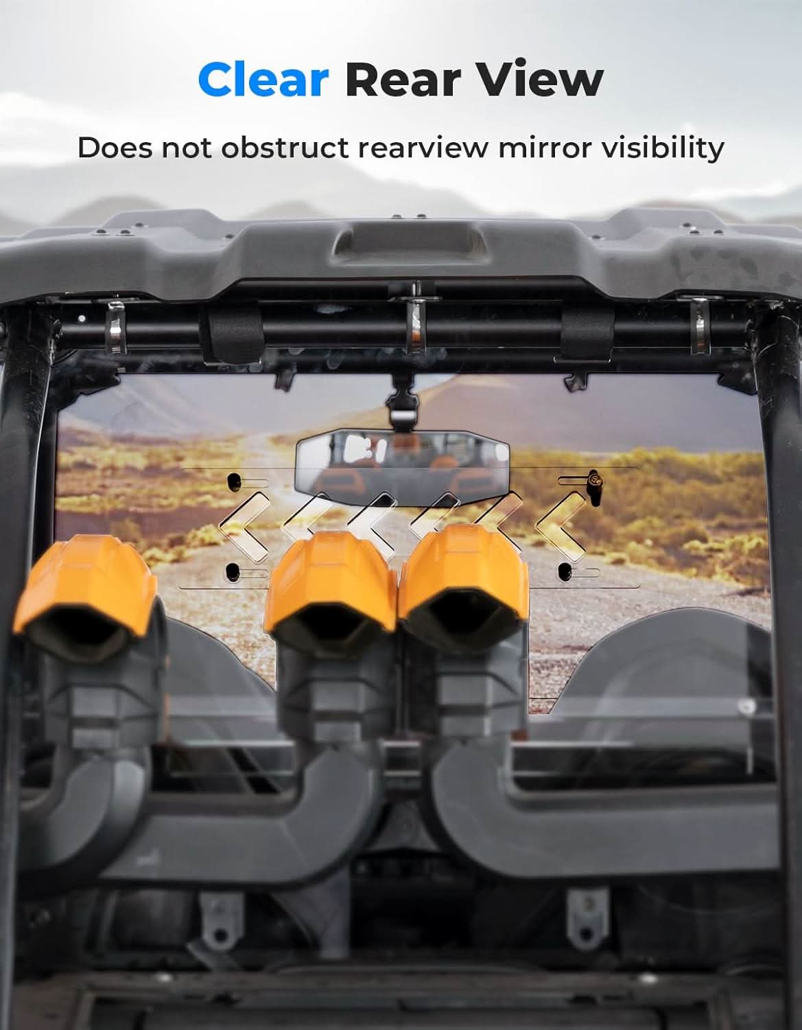Kemimoto Rear Windshield Polycarbonate for Polaris RZR XP 1000 Vented