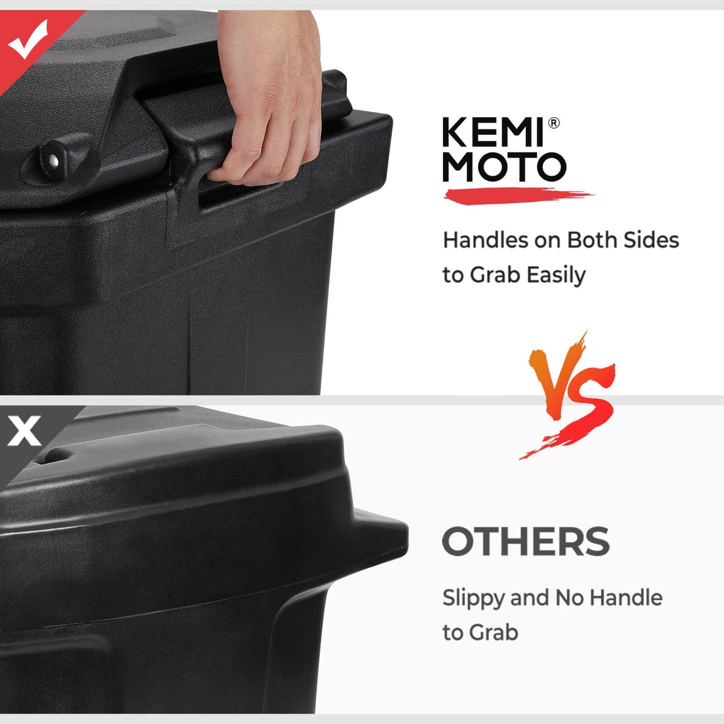 KEMIMOTO Size Cargo Box for Polaris Ranger Driver Passenger