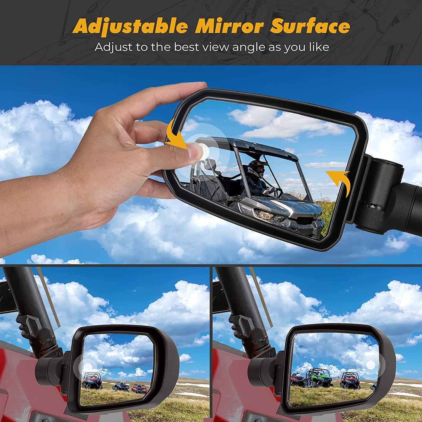 KEMIMOTO Folding Side View Mirrors 2014-2023 for Polaris RZR