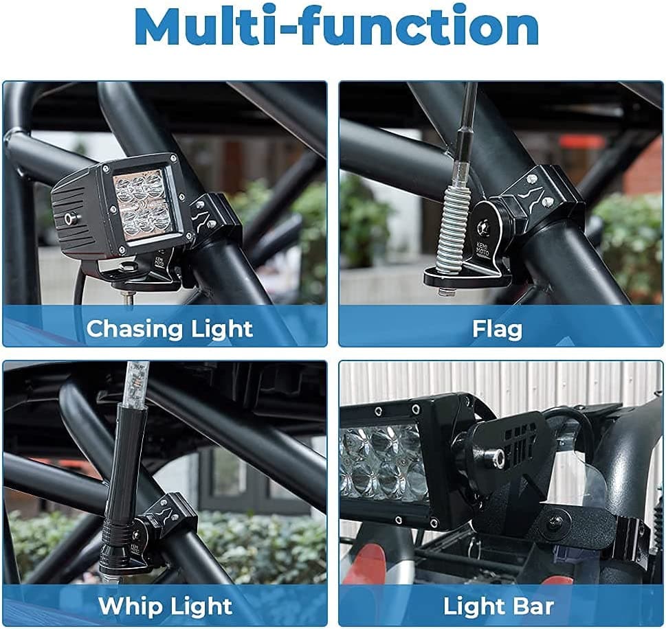 KEMIMOTO Whip Lights 3/4/5FT Spiral LED With RF Remote